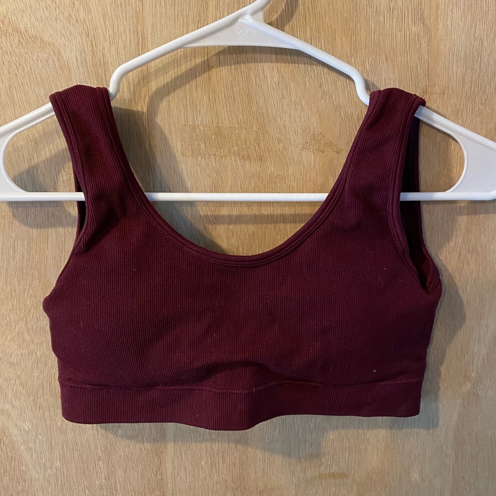 Burgundy Ribbed Bralette